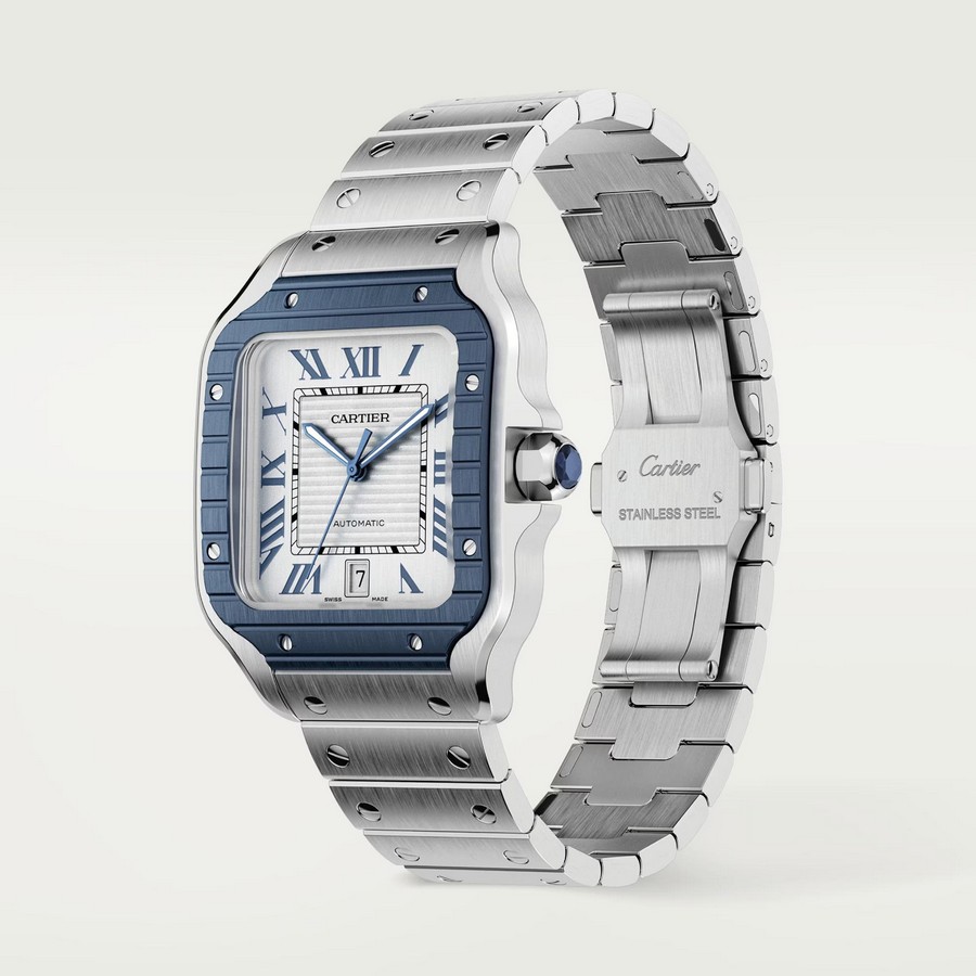 Đồng Hồ Cartier Santos De Cartier Large Watch Nữ Xám Xanh